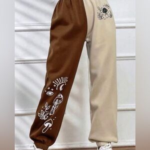 Brown and Cream Mushroom Joggers